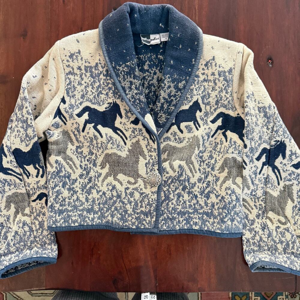 Vintage Hokus Pokus western style cropped jacket equestrian running horse